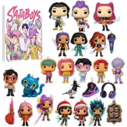Calendrier de l'Avent K Pop De-mon H-Hunters Merch,KKPop H-Hunters Noël 2025 Avec Compte à Rebours de 24 Jours,K-POP Huntrix Fig