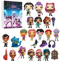 Calendrier de l'Avent K Pop De-mon H-Hunters Merch,KKPop H-Hunters Noël 2025 Avec Compte à Rebours de 24 Jours,K-POP Huntrix Fig