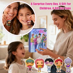 Calendrier de l'Avent K Pop De-mon H-Hunters Merch,KKPop H-Hunters Noël 2025 Avec Compte à Rebours de 24 Jours,K-POP Huntrix Fig