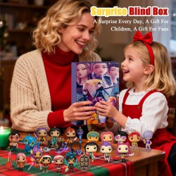 Calendrier de l'Avent K Pop De-mon H-Hunters Merch,KKPop H-Hunters Noël 2025 Avec Compte à Rebours de 24 Jours,K-POP Huntrix Fig