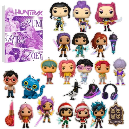 Calendrier de l'Avent K Pop De-mon H-Hunters Merch,KKPop H-Hunters Noël 2025 Avec Compte à Rebours de 24 Jours,K-POP Huntrix Fig