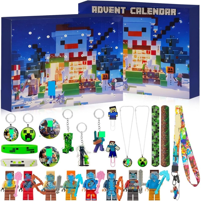 Calendriers de l'avent avec 24 Poupées Cadeaux,Calendrier de L'avent 2025 Enfant,Calendrier de l'avent Fille Garcon,Calendrier A