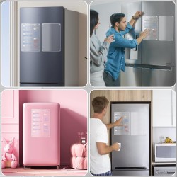 Lot de 2 Tableaux Magnétiques Frigo (1 Imprimer Planning Semaine + 1 Vierge Transparent) - 30x20 cm - Avec Marqueur à Craie Liqu