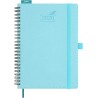 BEZEND Agenda 2026 Semainier A5 21 x 15,5 cm, janvier à décembre 2026 (12 mois) avec Spirale Couverture Souple en Cuir PU, Bleu 
