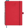 BEZEND Agenda 2026 Semainier A5 21 x 15,5 cm, janvier à décembre 2026 (12 mois) avec Spirale Couverture Souple en Cuir PU, Rouge
