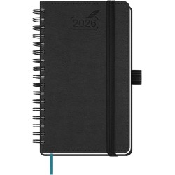 BEZEND Petit Agenda 2026 Semainier de Poche Planificateur Journalier 15,5 x 9 cm, janvier à décembre 2026 (12 mois) avec Spirale