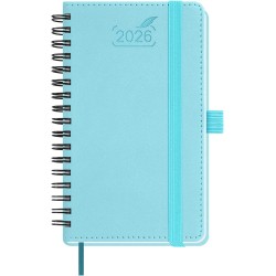 BEZEND Petit Agenda 2026 Semainier de Poche 15,5 x 9 cm, janvier à décembre 2026 (12 mois) avec Spirale Couverture Souple en Cui
