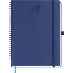 BEZEND Agenda 2026 Semainier A4 28 x 22 cm, janvier à décembre 2026 (12 mois) avec Spirale Couverture Souple en Cuir PU, Cannebe