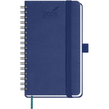 BEZEND Petit Agenda 2026 Semainier de Poche 15,5 x 9 cm, janvier à décembre 2026 (12 mois) avec Spirale Couverture Souple en Cui