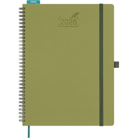 BEZEND Agenda 2026 Semainier A4 28 x 22 cm, Planificateur Journalier, janvier à décembre 2026 (12 mois) avec Spirale Couverture 