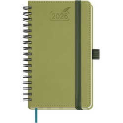 BEZEND Petit Agenda 2026 Semainier de Poche 15,5 x 9 cm, janvier à décembre 2026 (12 mois) avec Spirale Couverture Souple en Cui