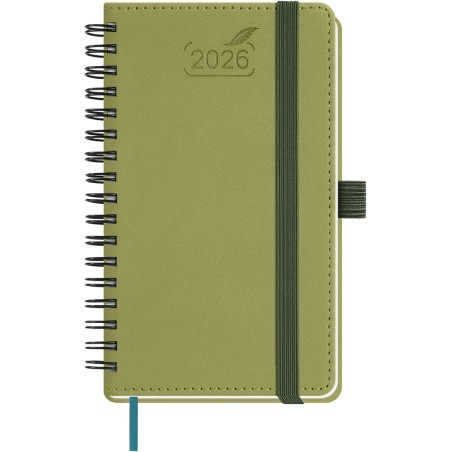 BEZEND Petit Agenda 2026 Semainier de Poche 15,5 x 9 cm, janvier à décembre 2026 (12 mois) avec Spirale Couverture Souple en Cui