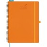 Bezend agenda 2026 semainier a4 28 x 22 cm, janvier à décembre 2026 (12 mois) avec spirale couverture souple en cuir pu, orange