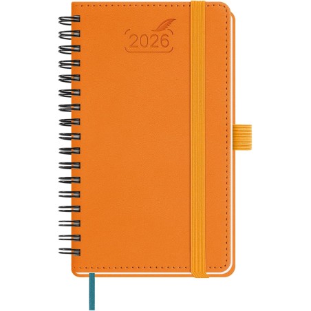 Bezend petit agenda 2026 semainier de poche 15,5 x 9 cm, janvier à décembre 2026 (12 mois) avec spirale couverture souple en cui