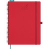 BEZEND Agenda 2026 Semainier A4 28 x 22 cm, janvier à décembre 2026 (12 mois) avec Spirale Couverture Souple en Cuir PU, Rouge