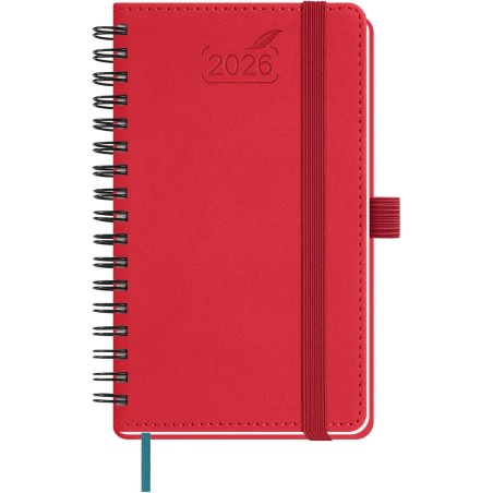 BEZEND Petit Agenda 2026 Semainier de Poche 15,5 x 9 cm, janvier à décembre 2026 (12 mois) avec Spirale Couverture Souple en Cui