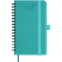 BEZEND Petit Agenda 2026 Semainier de Poche 15,5 x 9 cm, janvier à décembre 2026 (12 mois) avec Spirale Couverture Souple en Cui