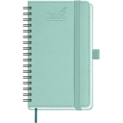 BEZEND Petit Agenda 2026 Semainier de Poche 15,5 x 9 cm, janvier à décembre 2026 (12 mois) avec Spirale Couverture Souple en Cui
