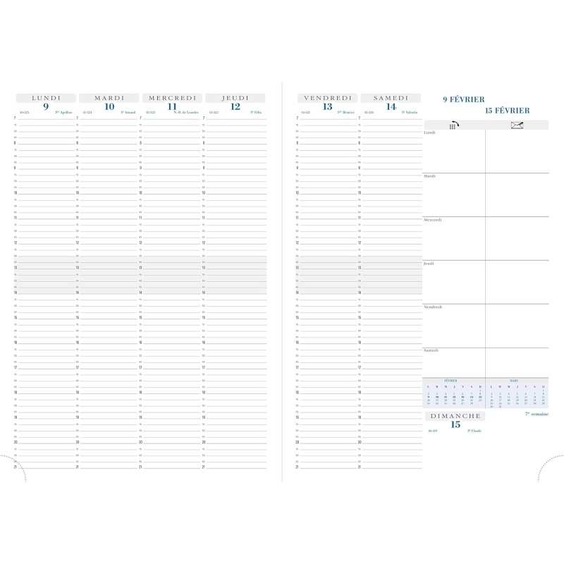 Exacompta - 29482E - Recharge agenda de bureau Consultations - 21 x 29,7 cm - Semainier janvier à décembre 2026 - Recharge