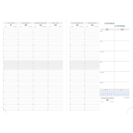 Exacompta - 29482E - Recharge agenda de bureau Consultations - 21 x 29,7 cm - Semainier janvier à décembre 2026 - Recharge