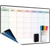 42x28 cm Calendrier Adhesif Tableau blanc Planning Mural, Planificateur Mensuel/Semainer effaçable parfait pour Planification de