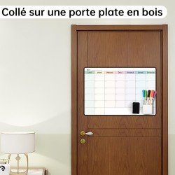 42x28 cm Calendrier Adhesif Tableau blanc Planning Mural, Planificateur Mensuel/Semainer effaçable parfait pour Planification de