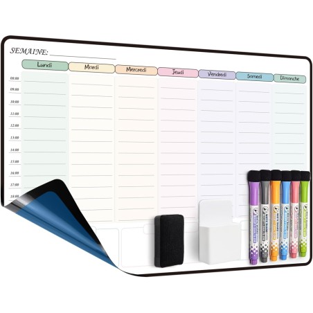 Calendrier Adhesif Tableau blanc Planning Mural, Planificateur Semainer effaçable parfait pour Planification des Tâches, Organis