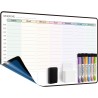 Calendrier Adhesif Tableau blanc Planning Mural, Planificateur Semainer effaçable parfait pour Planification des Tâches, Organis