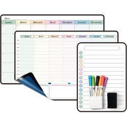 Calendrier Adhesif Tableau blanc Planning Mural, Planificateur Mensuel et Semainer effaçable parfait pour Planification des Tâch