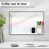 Calendrier Adhesif Planning Semaine Mural,Tableau Organisateur Familial,Planificateur des Menus/Repas Hebdomadaire 42×28cm effac