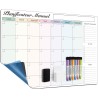 60x40 cm Calendrier Adhesif Tableau blanc Planning Mural, Planificateur Mensuel/Semainer effaçable parfait pour Planification de