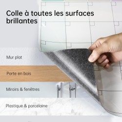 60x40 cm Calendrier Adhesif Tableau blanc Planning Mural, Planificateur Mensuel/Semainer effaçable parfait pour Planification de