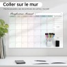 60x40 cm Calendrier Adhesif Tableau blanc Planning Mural, Planificateur Mensuel/Semainer effaçable parfait pour Planification de