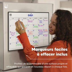 Smart Panda A3 Calendrier Magnétique Pour Frigo - Planifier Les Repas Familiaux, Listes De Courses ou Une Aide A L’étude - Table