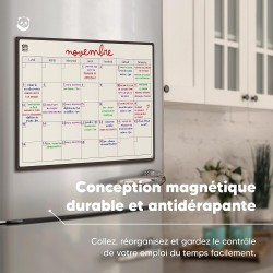 Smart Panda A3 Calendrier Magnétique Pour Frigo - Planifier Les Repas Familiaux, Listes De Courses ou Une Aide A L’étude - Table