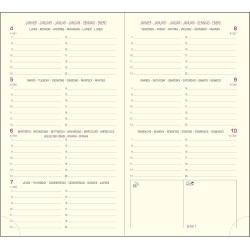 Exacompta - 16870E - Recharge agenda semainier de poche Eurotime 16 - 8,5 x 16 cm - Janvier à décembre 2026