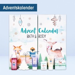 Accentra Calendrier de l'Avent Joyeuses Fêtes 2025 pour les filles avec 24 produits de bain, soins du corps et accessoires pour 