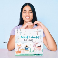 Accentra Calendrier de l'Avent Joyeuses Fêtes 2025 pour les filles avec 24 produits de bain, soins du corps et accessoires pour 