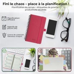 Agenda 2026: Agenda de Poche Semainier A6 Petit 16,4x9,6 cm Spirale, Planificateur Hebdomadaire D'Jan 2026 à Déc 2026(12 Mois) S