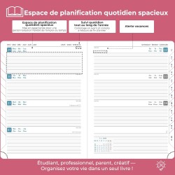 Agenda 2026: Agenda Semainier A5 Moyen 21,9x16,4 cm Spirale, Planificateur Hebdomadaire D'Jan 2026 à Déc 2026(12 Mois) Scolaire,