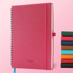Agenda 2026: Agenda Semainier A4 Grande 29x21,7 cm Spirale, Planificateur Hebdomadaire D'Jan 2026 à Déc 2026(12 Mois) Scolaire, 