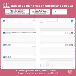 Agenda 2026: Agenda Semainier A4 Grande 29x21,7 cm Spirale, Planificateur Hebdomadaire D'Jan 2026 à Déc 2026(12 Mois) Scolaire, 