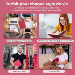 Agenda 2026: Agenda Semainier A4 Grande 29x21,7 cm Spirale, Planificateur Hebdomadaire D'Jan 2026 à Déc 2026(12 Mois) Scolaire, 