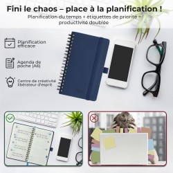 Agenda 2026: Agenda de Poche Semainier A6 Petit 16,4x9,6 cm Spirale, Planificateur Hebdomadaire D'Jan 2026 à Déc 2026(12 Mois) S