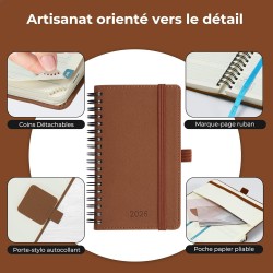Agenda 2026: Agenda de Poche Semainier A6 Petit 16,4x9,6 cm Spirale, Planificateur Hebdomadaire D'Jan 2026 à Déc 2026(12 Mois) S