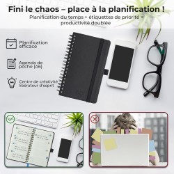 Agenda 2026: Agenda de Poche Semainier A6 Petit 16,4x9,6 cm Spirale, Planificateur Hebdomadaire D'Jan 2026 à Déc 2026(12 Mois) S