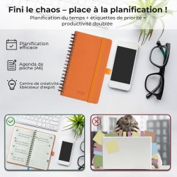 Agenda 2026: agenda de poche semainier a6 petit 16,4x9,6 cm spirale, planificateur hebdomadaire d'jan 2026 à déc 2026(12 mois) s