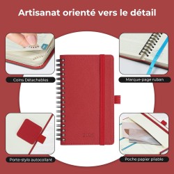 Agenda 2026: Agenda de Poche Semainier A6 Petit 16,4x9,6 cm Spirale, Planificateur Hebdomadaire D'Jan 2026 à Déc 2026(12 Mois) S