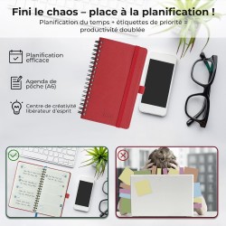 Agenda 2026: Agenda de Poche Semainier A6 Petit 16,4x9,6 cm Spirale, Planificateur Hebdomadaire D'Jan 2026 à Déc 2026(12 Mois) S