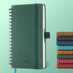 Agenda 2026: Agenda de Poche Semainier A6 Petit 16,4x9,6 cm Spirale, Planificateur Hebdomadaire D'Jan 2026 à Déc 2026(12 Mois) S